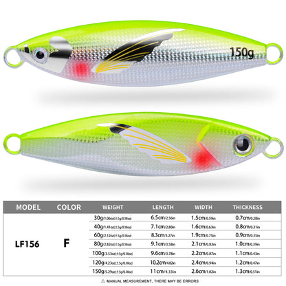 PROBEROS Lead Slow Jigging Lure 3D Bionic Fish Scale 1PCS Pack Saltwater Fishing Bait 30g-150g