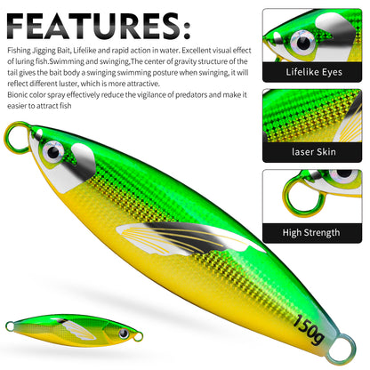 PROBEROS Lead Slow Jigging Lure 3D Bionic Fish Scale 1PCS Pack Saltwater Fishing Bait 30g-150g