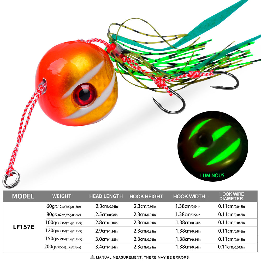 PROBEROS Sea Fishing Jigs, 60g-200g Luminous Metal Jig Fishing Lures Glowing Deep Sea Offshore Trolling Rigs jig Fishing Lures