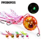 PROBEROS 5pc Jig Fishing Lure Weights 40g-180g Metal Sinking Bait Head Jig Bait With Rubber Skirts Double Hook Jigging Luminous Tackle - Proberos