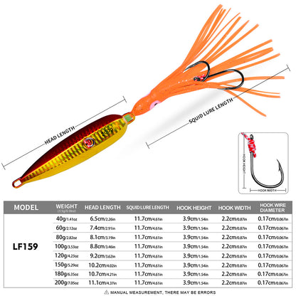 PROBEROS LF159 Inchiku Luminous Octopus Metal Jig Saltwater Lure 40g-200g