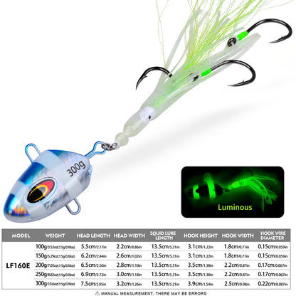 PROBEROS 5 件拖钓夹具诱饵 100g150g200g250g300g Kabura 鱼头鱿鱼辅助钩金属夹具下沉 Inchiku 拖钓诱饵