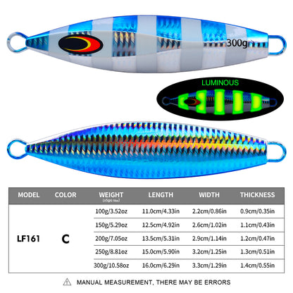 PROBEROS LF161 Saltwater Slow Jigging Lure Zebra Stripe 100g-300g