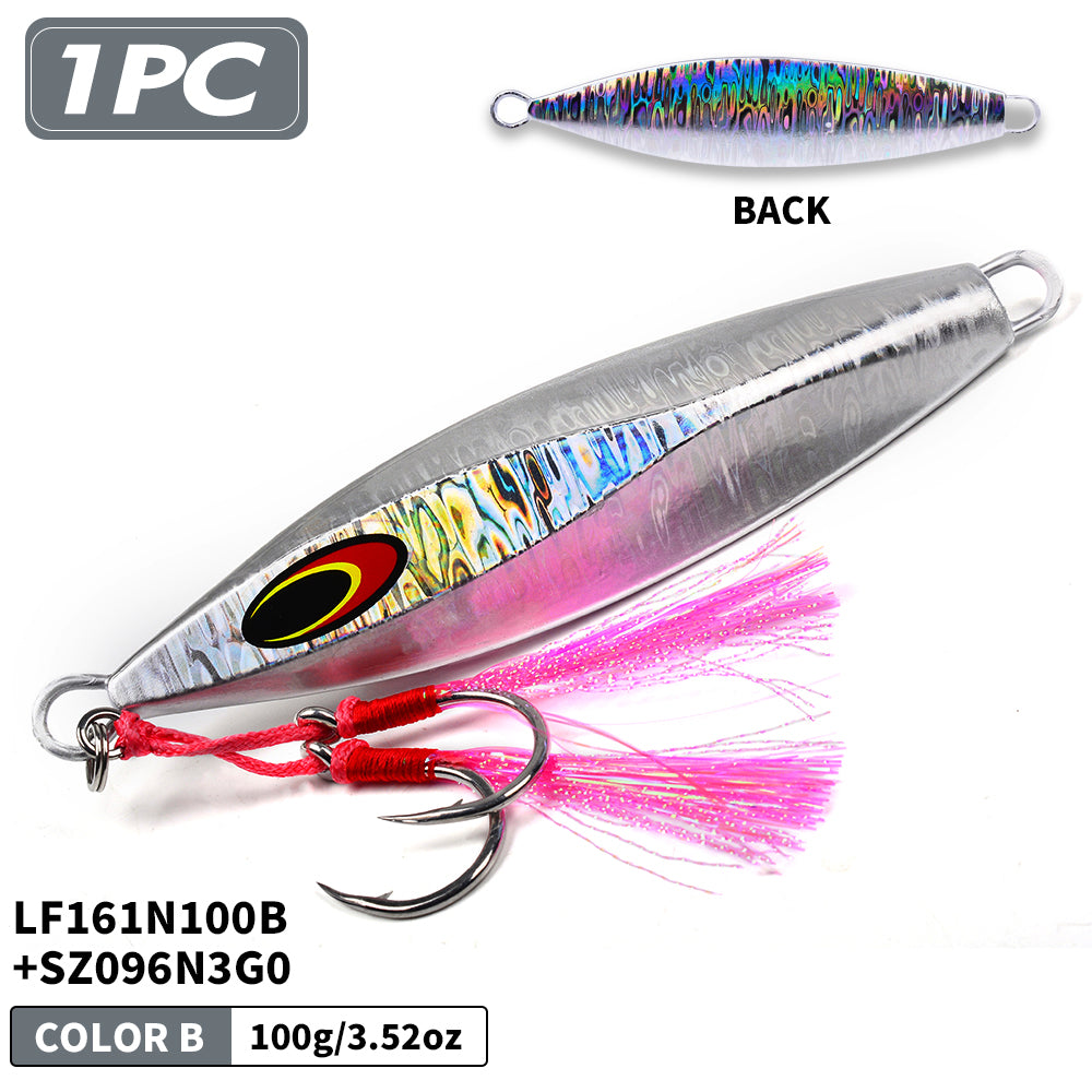 PROBEROS 5PCS 100g 150g 200g 250g 300g Hluboké lodě Rybaření Sardine Slider Jigging Lure Dlouhá litá kovová Jig Rybaření Návnada Mořské rybaření Jigs