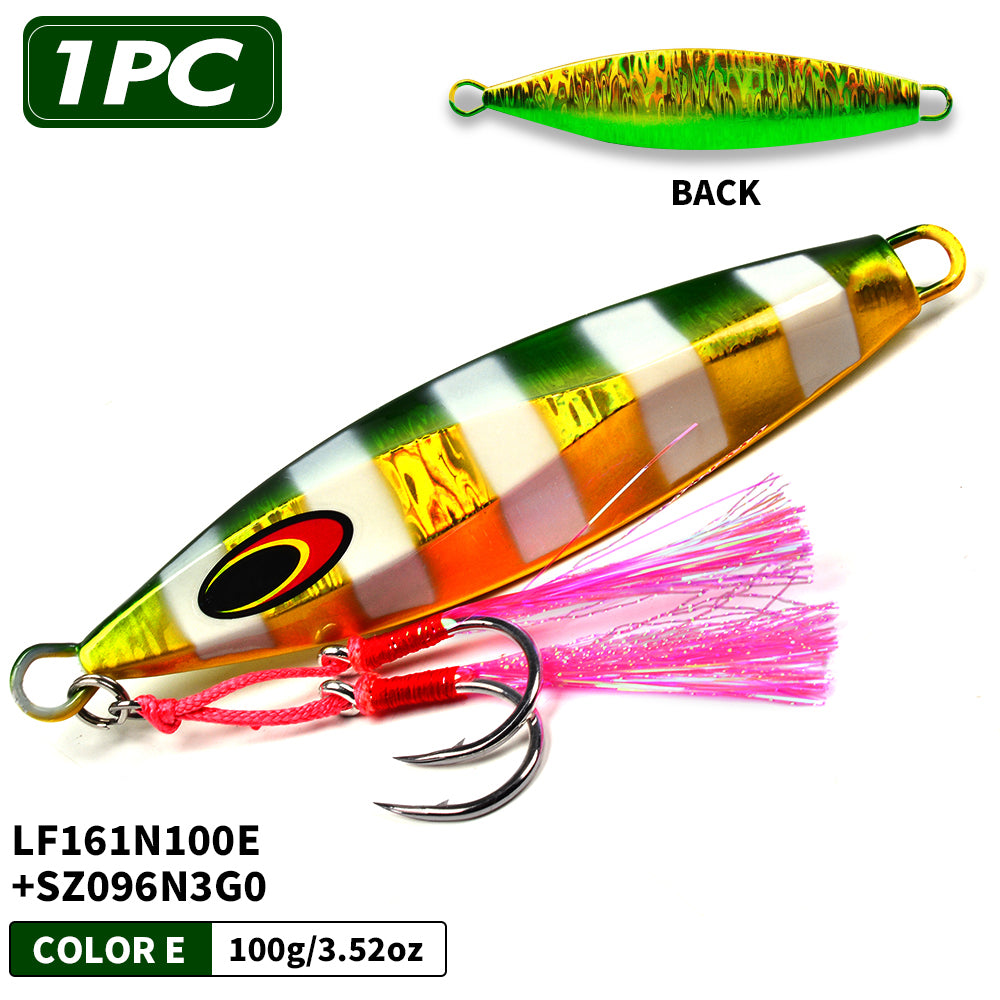 PROBEROS 5PCS 100g 150g 200g 250g 300g Hluboké lodě Rybaření Sardine Slider Jigging Lure Dlouhá litá kovová Jig Rybaření Návnada Mořské rybaření Jigs