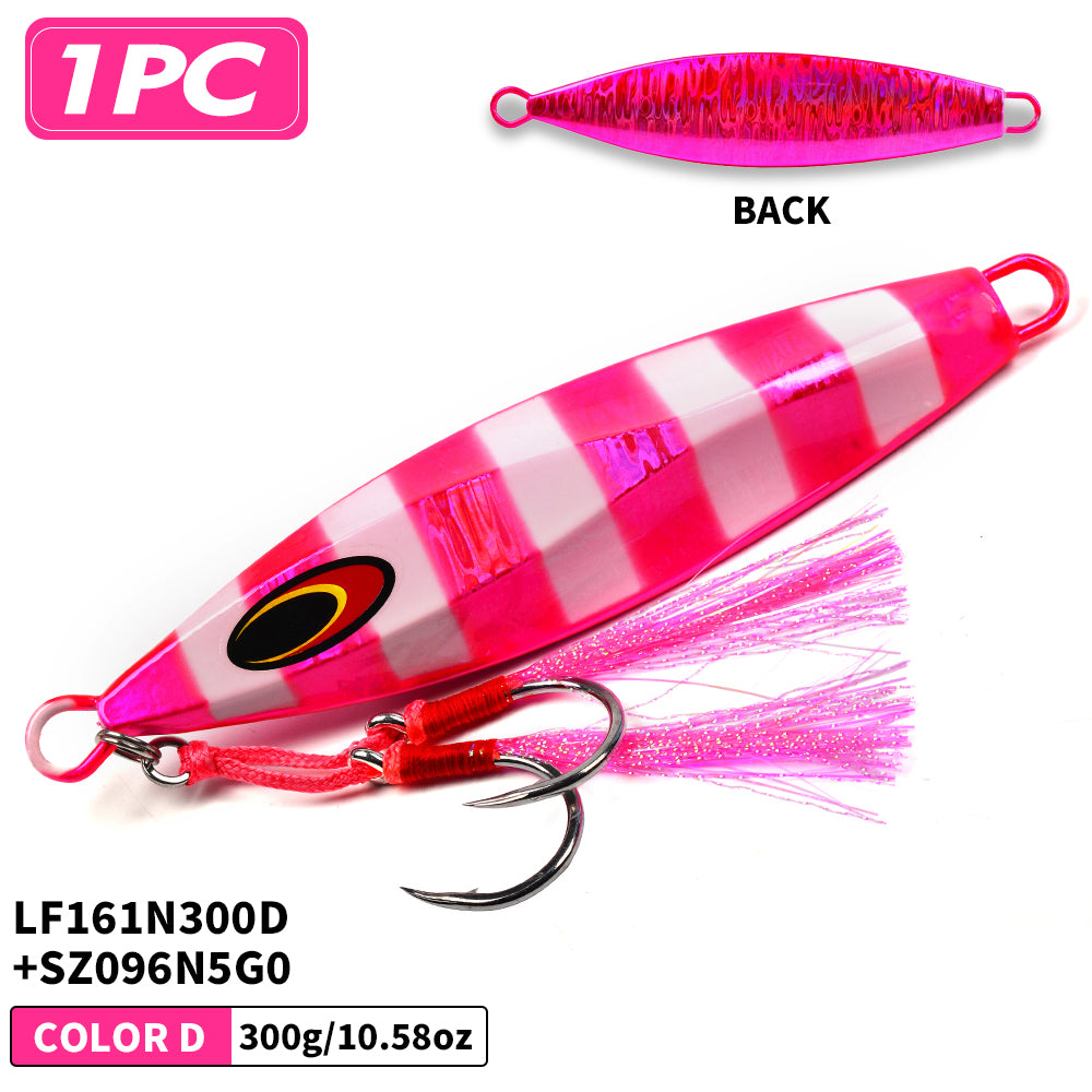 PROBEROS 5PCS 100g 150g 200g 250g 300g Hluboké lodě Rybaření Sardine Slider Jigging Lure Dlouhá litá kovová Jig Rybaření Návnada Mořské rybaření Jigs
