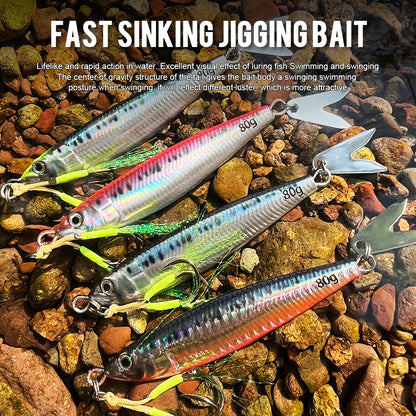 PROBEROS LF162 Saltwater Micro Jigging Lure Propeller Tail 20g-80g