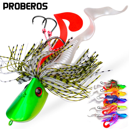 PROBEROS 5 件金属夹具鱼饵游泳饵旋转渔具套装抛投 3D 激光摆动器梭子鱼勺鲤鱼钩鱼饵