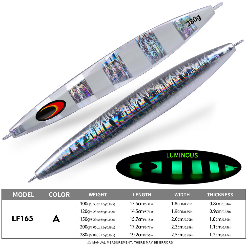 PROBEROS 5 件装 Pitch JIg Lure 钓鱼夜光夹具夜光快速下落钓鱼者 100g 120g 150g 200g 280g 金属硬饵下沉跳汰鱼饵