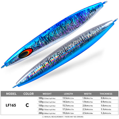 PROBEROS Lead Slow Jigging Lure 5 Colors (A-E) Glow in Dark Saltwater Big Game Fishing Bait 100g-280g (1PC Pack) Model: LF165&nbsp;