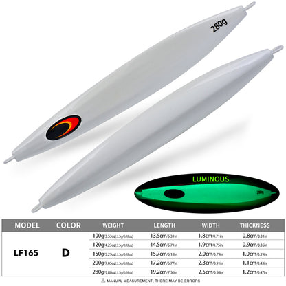 PROBEROS Lead Slow Jigging Lure 5 Colors (A-E) Glow in Dark Saltwater Big Game Fishing Bait 100g-280g (1PC Pack) Model: LF165&nbsp;