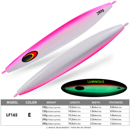 PROBEROS Lead Slow Jigging Lure 5 Colors (A-E) Glow in Dark Saltwater Big Game Fishing Bait 100g-280g (1PC Pack) Model: LF165&nbsp;