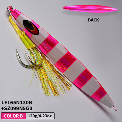 PROBEROS 5PCS 아스팔트 미끼 낚시 발광 클램프 발광 빠른 낙하 낚시터 100g 120g 150g 200g 280g 금속 단단한 미끼 갈고리 Pesca 미끼