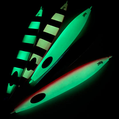 PROBEROS Lead Slow Jigging Lure 5 Colors (A-E) Glow in Dark Saltwater Big Game Fishing Bait 100g-280g (1PC Pack) Model: LF165&nbsp;