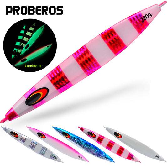 PROBEROS 5 件装 Pitch JIg Lure 钓鱼夜光夹具夜光快速下落钓鱼者 100g 120g 150g 200g 280g 金属硬饵下沉跳汰鱼饵