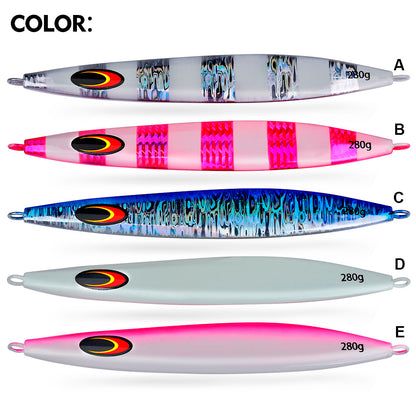 PROBEROS Lead Slow Jigging Lure 5 Colors (A-E) Glow in Dark Saltwater Big Game Fishing Bait 100g-280g (1PC Pack) Model: LF165&nbsp;