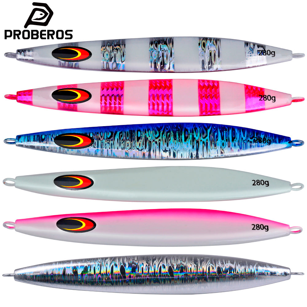 PROBEROS Lead Slow Jigging Lure 5 Colors (A-E) Glow in Dark Saltwater Big Game Fishing Bait 100g-280g (1PC Pack) Model: LF165&nbsp;