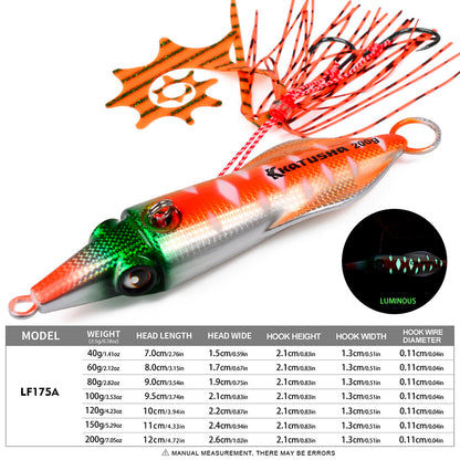 KATYUSHA LF175 Squid Jig (Inchiku/Jig Head) with Skirt  Saltwater Fishing Lure 40g-200g
