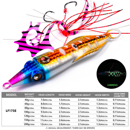 KATYUSHA LF175 Squid Jig (Inchiku/Jig Head) with Skirt  Saltwater Fishing Lure 40g-200g