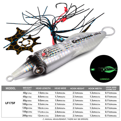 KATYUSHA LF175 Squid Jig (Inchiku/Jig Head) with Skirt  Saltwater Fishing Lure 40g-200g
