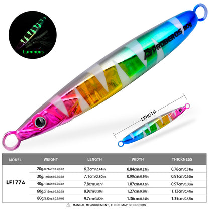 PROBEROS LF177 Slow Pitch Jig Glow 20g-80g Saltwater for Snapper Grouper Seabass