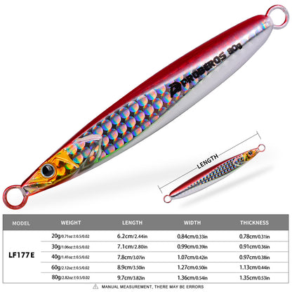 PROBEROS LF177 Slow Pitch Jig Glow 20g-80g Saltwater for Snapper Grouper Seabass