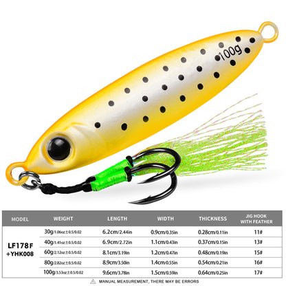 PROBEROS LF178 Lead Micro Jigging Lure Saltwater Fishing Bait 30g-100g