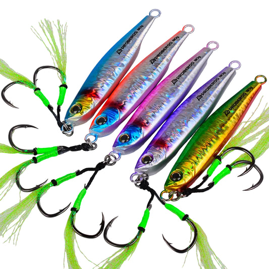 PROBEROS LF180 Micro Jigging Lure (with hooks)Saltwater Fishing Bait 35g-80g