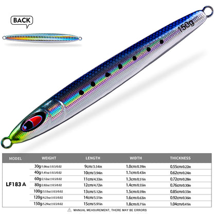 PROBEROS LF183 fast sinking metal jig lure with feather assist hook for saltwater fishing