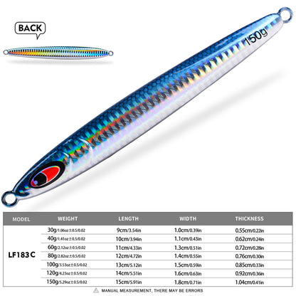 PROBEROS LF183 Metal Jigging Lure, 30g-150g, Fast Sinking Saltwater Jig,for Tuna & Kingfish