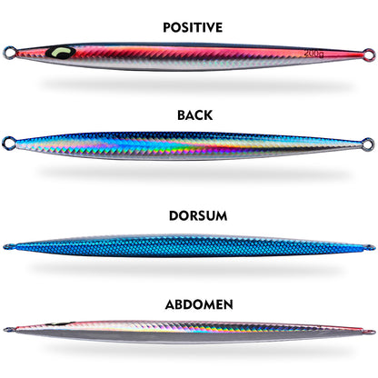 PROBEROS Saltwater Vertical Jigging Lure, 60g-200g, A-E Colors Laser Luminous Deep Sea Jig Lure, for Tuna Kingfish