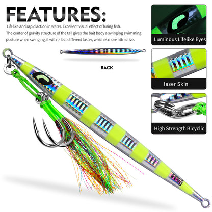 PROBEROS Saltwater Vertical Jigging Lure, 60g-200g（with hooks）