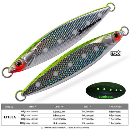 PROBEROS Metal Jig Lure, 40g-100g Laser Coated Saltwater Vertical Jigging Bait, Lifelike Fish Scale Pattern