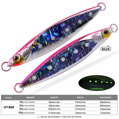 PROBEROS Metal Jig Lure, 40g-100g Laser Coated Saltwater Vertical Jigging Bait, Lifelike Fish Scale Pattern