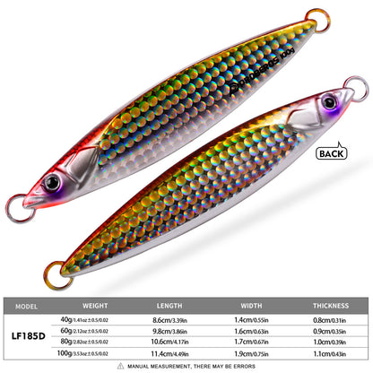 PROBEROS Metal Jig Lure, 40g-100g Laser Coated Saltwater Vertical Jigging Bait, Lifelike Fish Scale Pattern