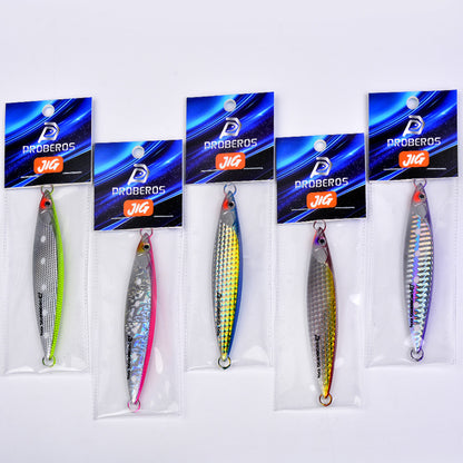 PROBEROS Metal Jig Lure, 40g-100g Laser Coated Saltwater Vertical Jigging Bait, Lifelike Fish Scale Pattern