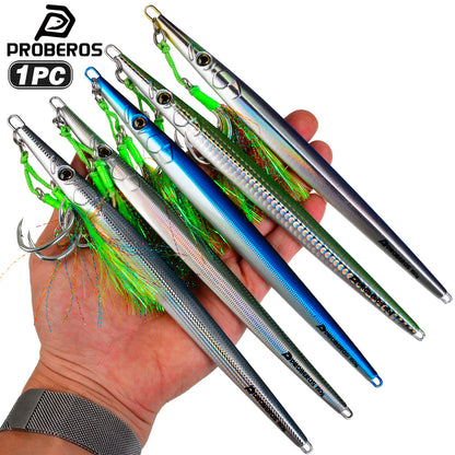 proberos 5 قطعة معدنية لاعبا اساسيا 30 / 60 / 100 / 150 / 200 / 250g طويلة الصب السريع لاعبا اساسيا الطعم سمك السلمون المرقط الاصطناعي الصلب الطعم