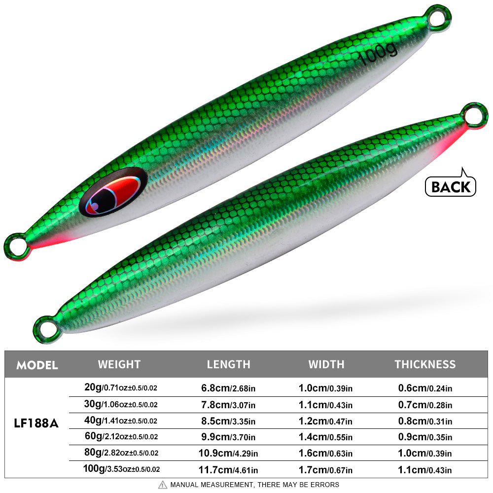 PROBEROS LF188 Saltwater Slow Pitch Jigging Lure Metal Jig 20g-100g