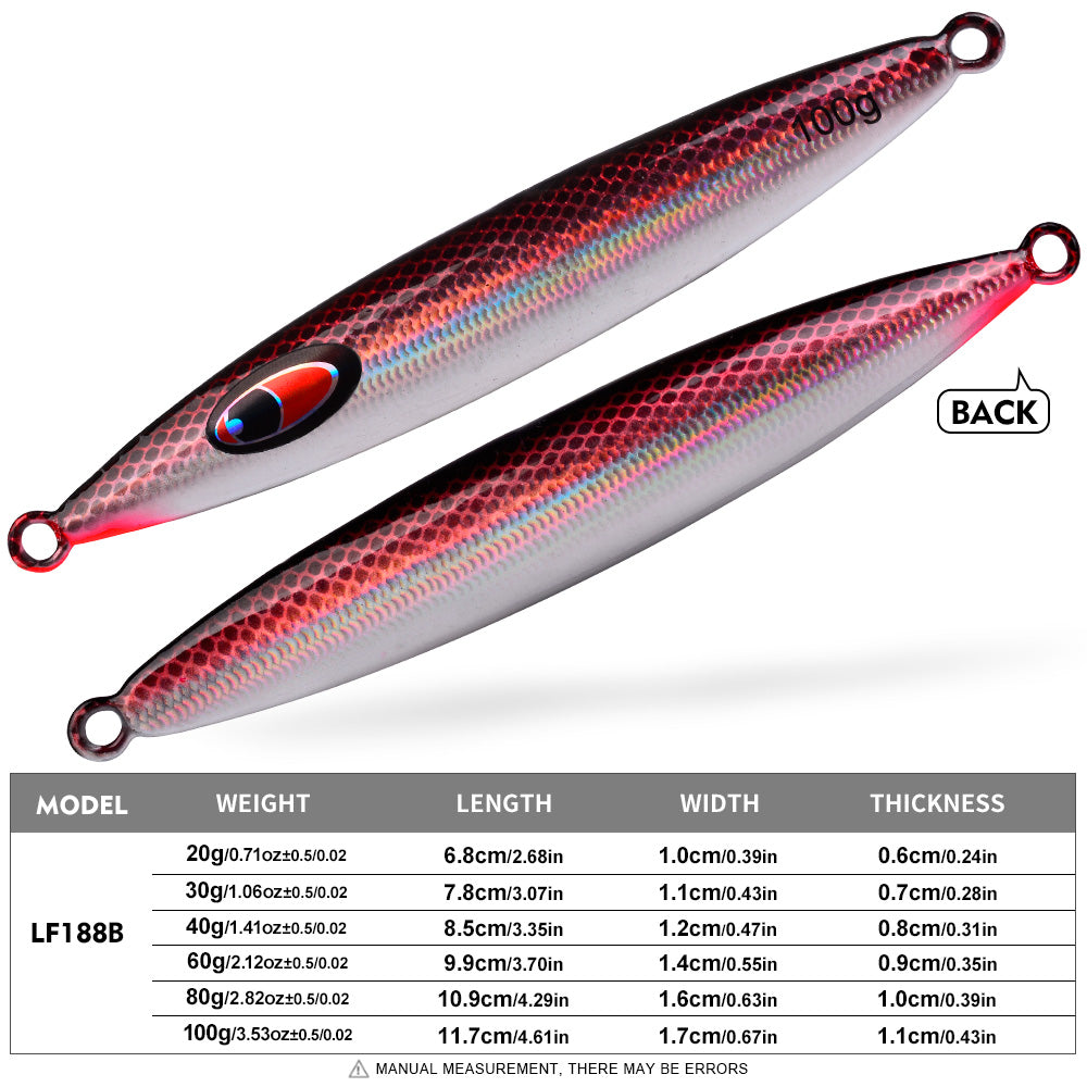PROBEROS LF188 Saltwater Slow Pitch Jigging Lure Metal Jig 20g-100g