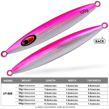 PROBEROS LF188 Saltwater Slow Pitch Jigging Lure Metal Jig 20g-100g
