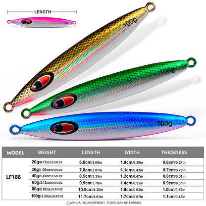 PROBEROS LF188 Saltwater Slow Pitch Jigging Lure Metal Jig 20g-100g