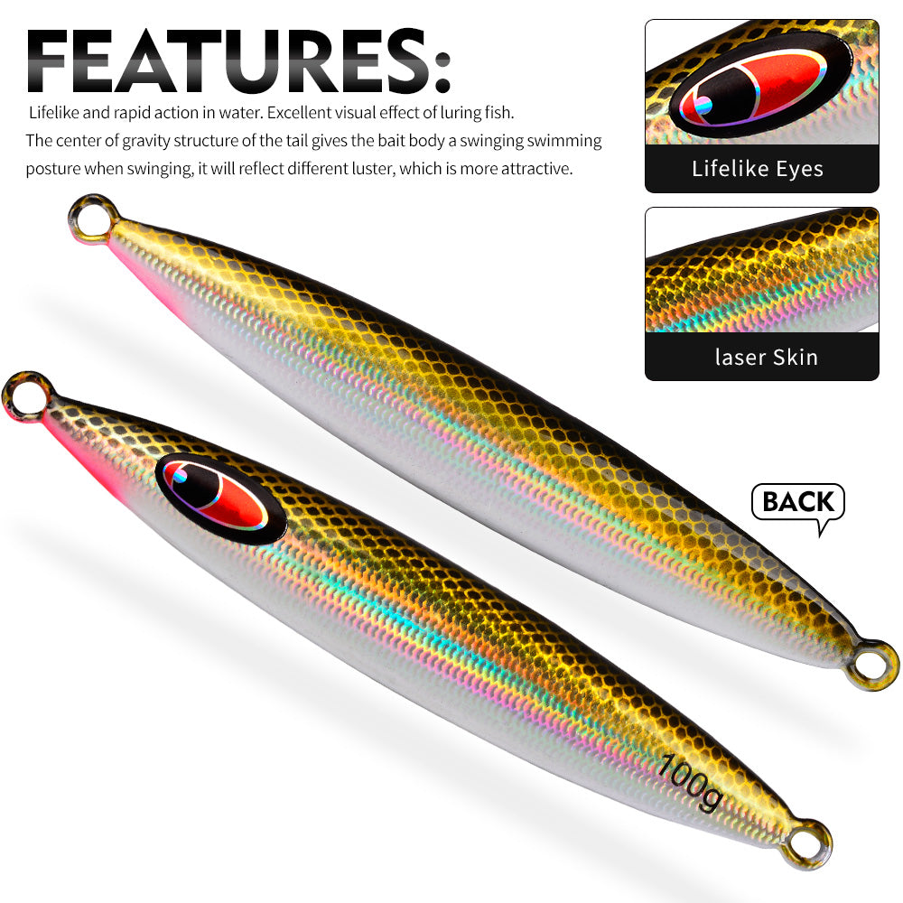 PROBEROS LF188 Saltwater Slow Pitch Jigging Lure Metal Jig 20g-100g