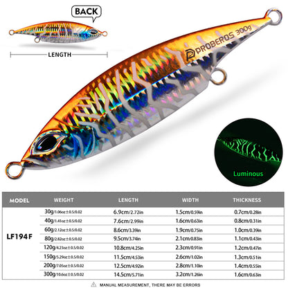PROBEROS LF194 Saltwater Slow Pitch Jigging Lure | Metal Jig
