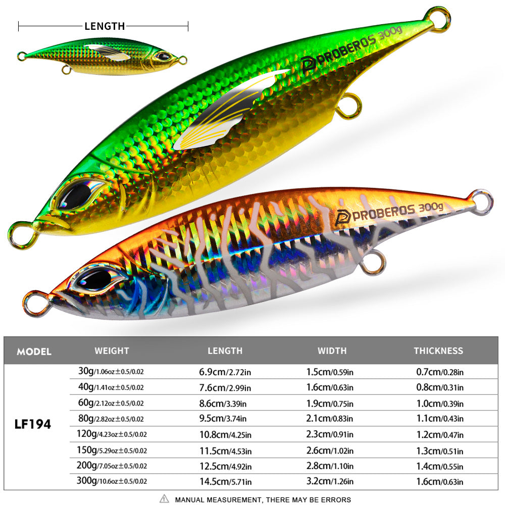 PROBEROS LF194 Saltwater Slow Pitch Jigging Lure | Metal Jig