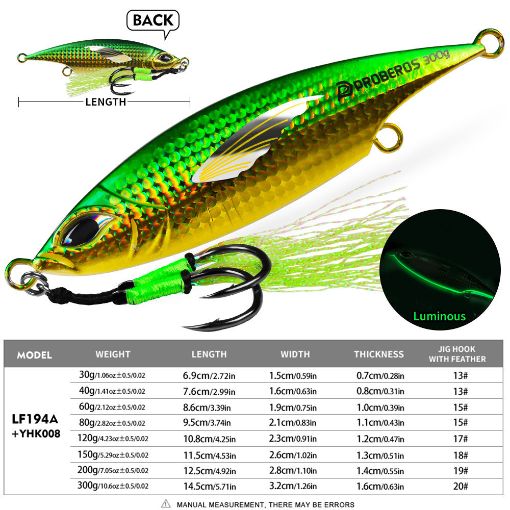 PROBEROS LF194 Saltwater Slow Pitch Jigging Lure | Metal Jig