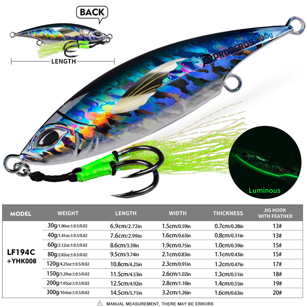 PROBEROS LF194 Saltwater Slow Pitch Jigging Lure | Metal Jig