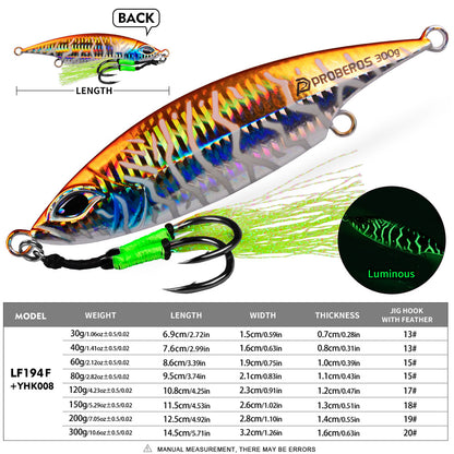 PROBEROS LF194 Saltwater Slow Pitch Jigging Lure | Metal Jig