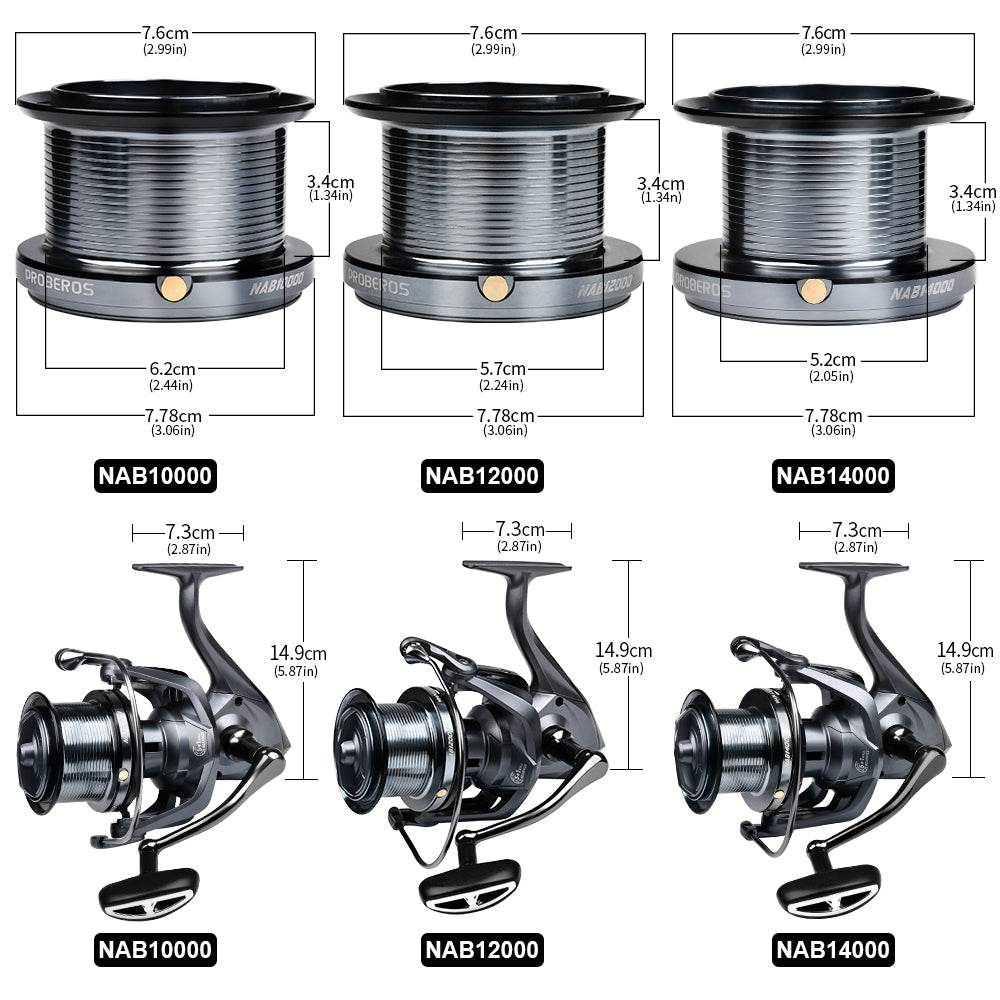 PROBEROS® 5+1BB ball bearings 18Kg/39.7LB maximum power stainless steel bearings drive system 4.8:1 rotary fishing spinning reel - Proberos