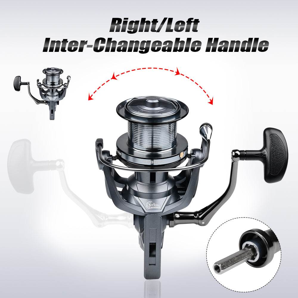 PROBEROS® 5+1BB ball bearings 18Kg/39.7LB maximum power stainless steel bearings drive system 4.8:1 rotary fishing spinning reel - Proberos