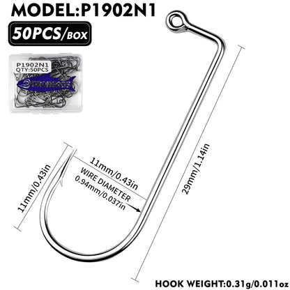 PROBEROS P1902 90 Degree Aberdeen Jig Hooks High Carbon Steel